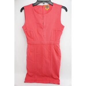 VGC Tory Burch Osten Coral PinkSleeveless Sheath Dress Size XS